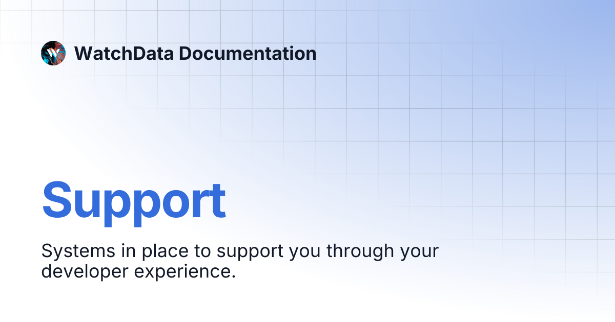Support | WatchData Documentation