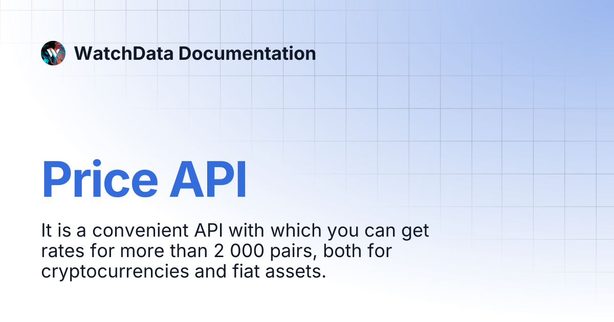 Price API | WatchData Documentation